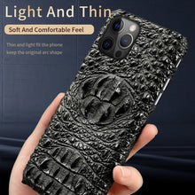 Load image into Gallery viewer, Genuine Leather 3D Crocodile Pattern Apple iPhone Case Cover