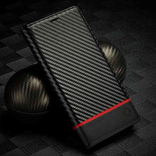 Load image into Gallery viewer, Apple iPhone Carbon Fiber Flip Window Case Cover, Horizontal