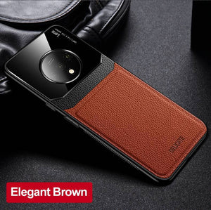 OnePlus Case Delicate Leather Glass Protective Cover - yhsmall