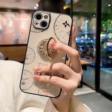 Load image into Gallery viewer, Acrylic Time Finger Ring iPhone Case, Gold Ring Holder