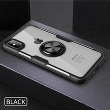 Load image into Gallery viewer, HD Acrylic Finger Ring Holder iPhone Case, Black