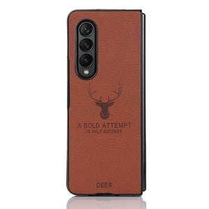 Leather Deer Pattern Case for Samsung Galaxy Z Flip 3 4 Fold 3 4 Cover - yhsmall