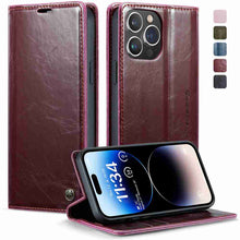 Load image into Gallery viewer, Apple iPhone Case Flip Fold Card Slot Leather Protective Cover