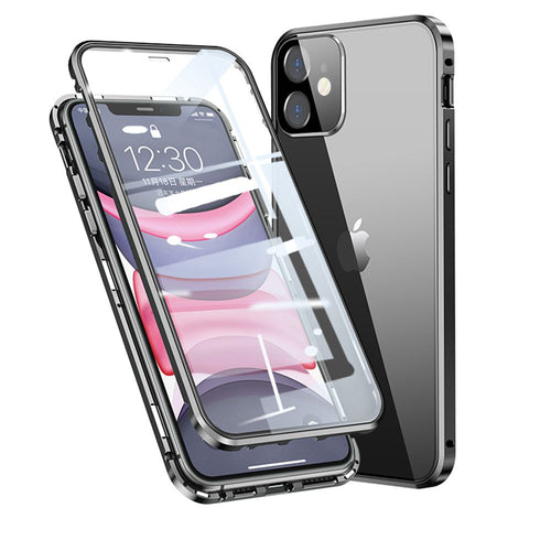 Apple iPhone Magnetic Case Double Side Tempered Glass Camera Protection Anti-scratch Protective Cover