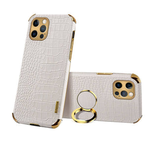 Apple iPhone Crocodile Pattern PU Leather With Holder Protective Cover