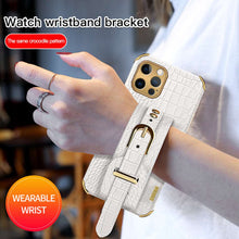 Load image into Gallery viewer, Wristband Crocodile Pattern, White Model Show