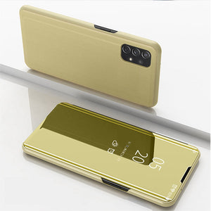 Samsung Cases Plating PC Mirror Effect Flip Window Cover for Galaxy A Series