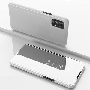 Samsung Cases Plating PC Mirror Effect Flip Window Cover for Galaxy A Series