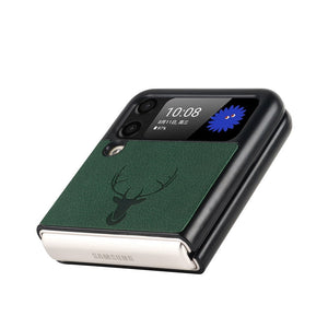 Leather Deer Pattern Case for Samsung Galaxy Z Flip 3 4 Fold 3 4 Cover - yhsmall