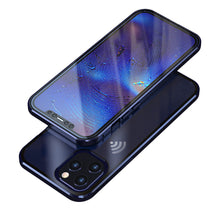 Load image into Gallery viewer, Magnetic Tempered Glass iPhone Case, Dark Blue