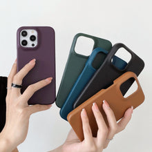 Load image into Gallery viewer, Plain Leather iPhone Case, 5 Colors In Hand Show