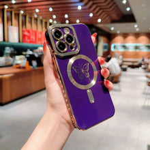 Load image into Gallery viewer, MagSafe Butterfly iPhone Case, Purple