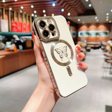 Load image into Gallery viewer, MagSafe Butterfly iPhone Case, White