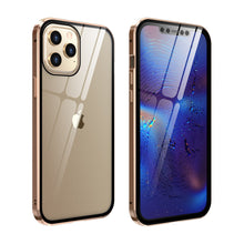 Load image into Gallery viewer, Magnetic Tempered Glass iPhone Case, Gold