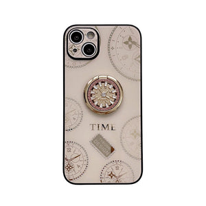 Acrylic Time Finger Ring iPhone Case, Gold