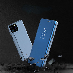 Flip Window Case Mirror iPhone Case, Blue Front and Back