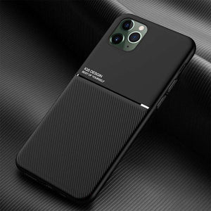 Texture Built-In Magnetic iPhone Case, Black