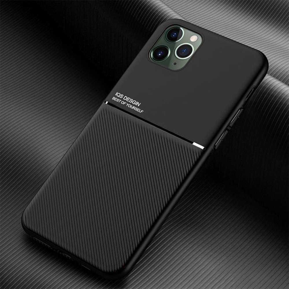 Texture Built-In Magnetic iPhone Case, Black