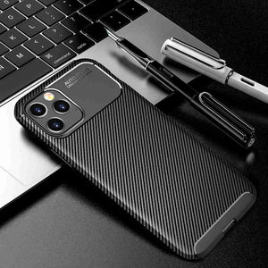 Soft Carbon Fiber Pattern iPhone Case, Black