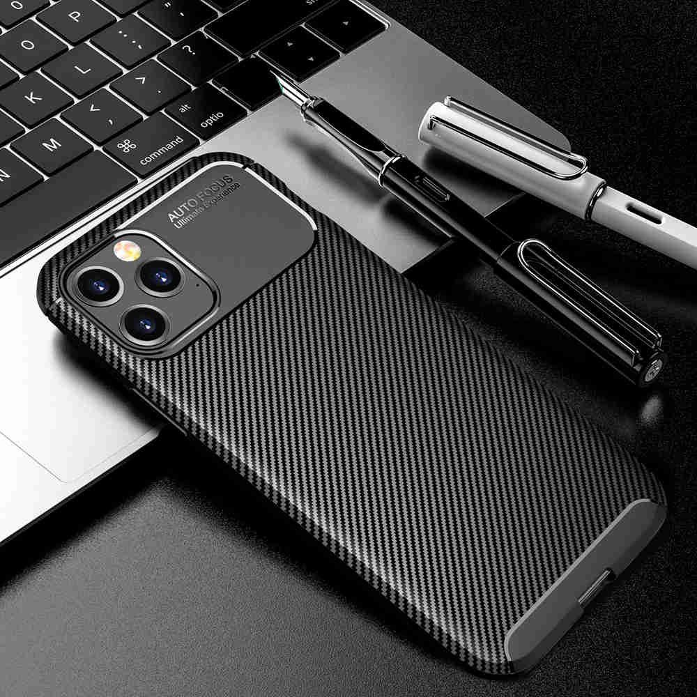 Soft Carbon Fiber Pattern iPhone Case, Black