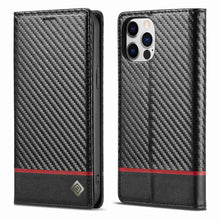 Load image into Gallery viewer, Apple iPhone Carbon Fiber Flip Window Case Cover