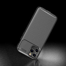 Load image into Gallery viewer, Soft Carbon Fiber Pattern iPhone Case, Black View