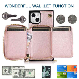 Apple iPhone Storage Leather Wallet Card Slot Case Cover