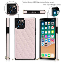 Load image into Gallery viewer, Metal Chain Leather iPhone Case, Pink Overall View