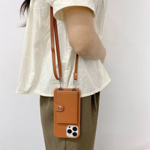 Load image into Gallery viewer, Handmade Wallet Bag With Lanyard iPhone Case, Moel Show Brown