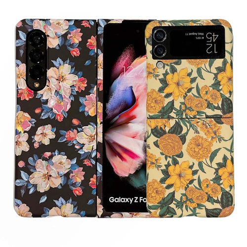 Samsung Galaxy Z Flip Fold Case Flower Pattern Hard PC Cover - yhsmall