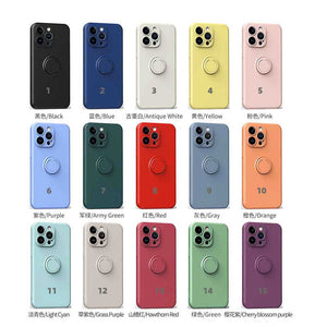 Silicone Finger Holder iPhone Case,  15 Colors Display