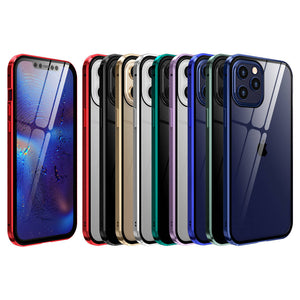 Magnetic Tempered Glass iPhone Case, Colors Display