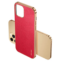 Load image into Gallery viewer, Sulada iPhone Lychee Case, Red With iPhone