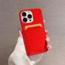 Load image into Gallery viewer, Crocodile iPhone Card Slot Cover, Red