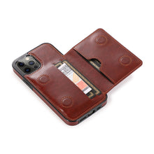 Load image into Gallery viewer, Leather Magnetic Card iPhone Case, Magnetic Bag View