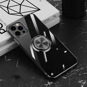  Plating TPU Finger Holder iPhone Case, Black