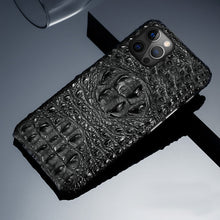 Load image into Gallery viewer, Genuine Leather 3D Crocodile Pattern Apple iPhone Case Cover