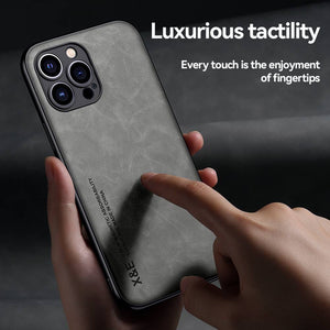 Apple iPhone Case Built-In Magnetic Leather Protective Cover - yhsmall