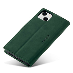 Magnetic Buckle Flip iPhone Case, Green View
