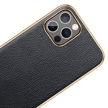 Load image into Gallery viewer, Sulada iPhone Lychee Case, Black View