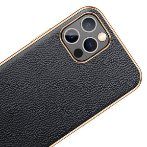 Sulada iPhone Lychee Case, Black View