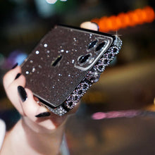 Load image into Gallery viewer, Apple iPhone Case Diamond Metal Bumper With Glitter Screen Protector Protective Cover