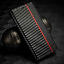 Load image into Gallery viewer, Apple iPhone Carbon Fiber Flip Window Case Cover, Vertical