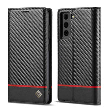 Load image into Gallery viewer, Samsung Carbon Fiber Flip Window Case Cover - yhsmall