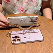 Load image into Gallery viewer, Soft TPU Handmade Smile Wristband iPhone Case, Stand Holder Function Display
