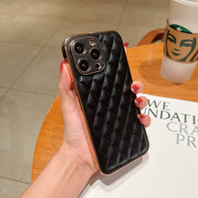 Load image into Gallery viewer, Electroplated Grid Diamond Lines Apple iPhone Case Cover