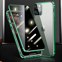 Load image into Gallery viewer, Magnetic Double Side Tempered Glass Camera Protection iPhone Case, Green Overall View