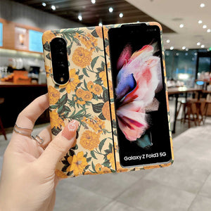 Samsung Galaxy Z Flip Fold Case Flower Pattern Hard PC Cover - yhsmall