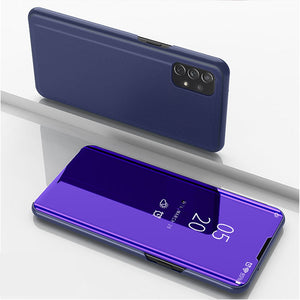 Samsung Cases Plating PC Mirror Effect Flip Window Cover for Galaxy A Series