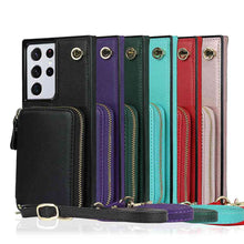 Load image into Gallery viewer, Samsung Galaxy Mobile Phone Storage Leather Wallet Card Slot Case Cover
